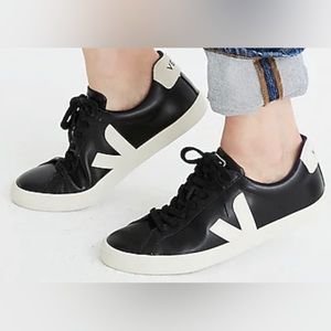 Veja Madewell Esplar Low Sneakers Black Leather size EU 38 US 7